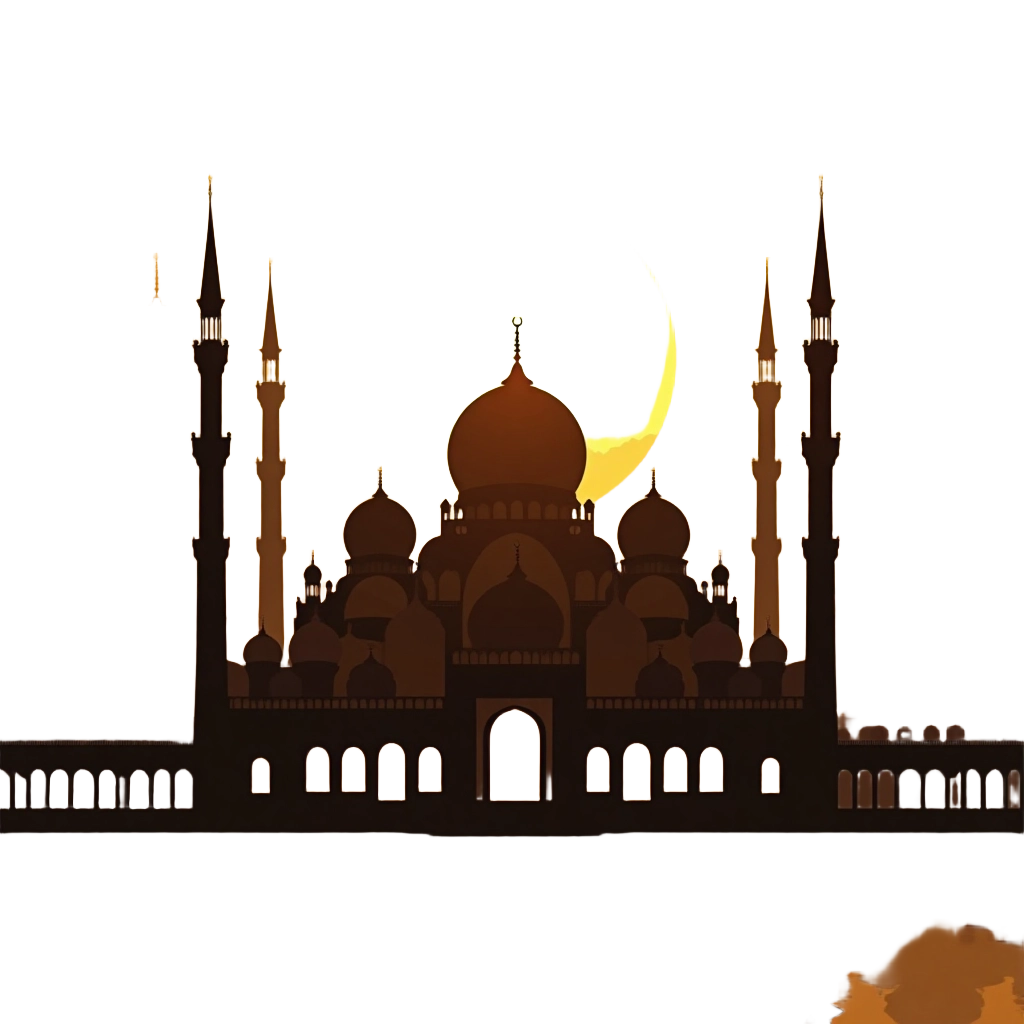 Moonlit Mosque Silhouette